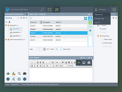 eDiscovery Web App (Color) ediscovery icons sketch app ui ux web design wireframe