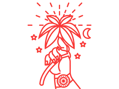 Hand brand branding clothing design graphic icon illustration line logo red star tree