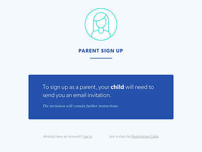 Parent Sign up blue gibson mint sign up