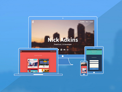 NickAdkins.com Portfolio - Responsive Views flat flat design ipad iphone minimalistic portfolio responsive web design