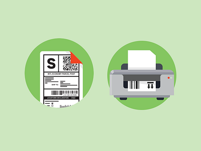 Shipping Labels green icon label logistics printer shipping