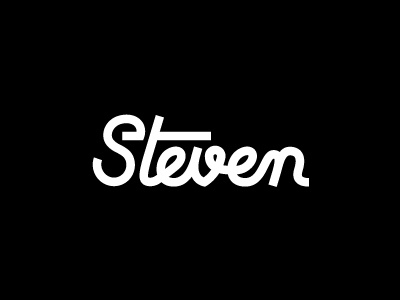 steven bold custom lettering script stroke thick type typography