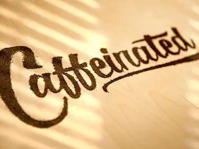 Caffeinated brand identity caffeinated coffee hand logo made