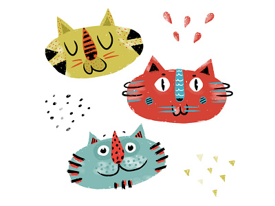 smile. cat colour doodle eye illustration kitty nose smile