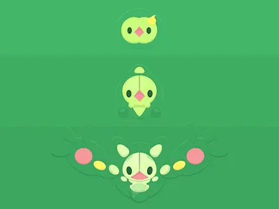 Duosion / Méios Evolution green illustration pkmn pokemon poster vector