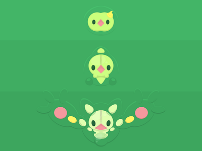 Duosion / Méios Evolution green illustration pkmn pokemon poster vector