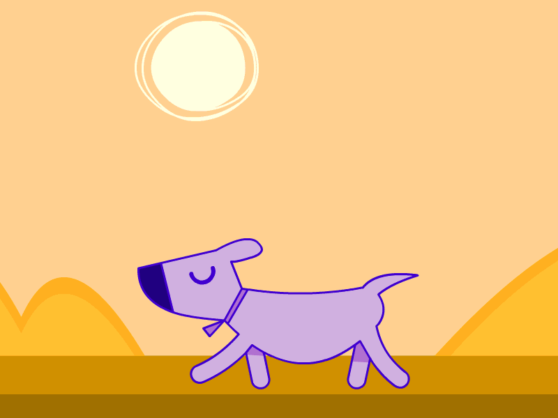 One dog 4 cars animation cycle flash fun