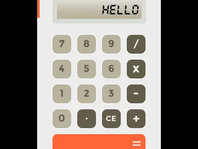 Calculator calculator flat minimal orange ui