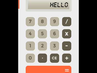 Calculator calculator flat minimal orange ui