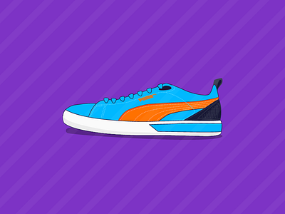 Sneakers flat gift illustration puma sneakers