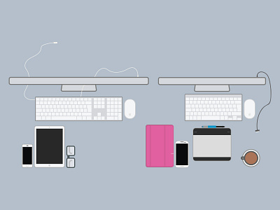 Workspace Update coffee desk glasses ipad iphone mac mouse samsung tablet wacom workspace