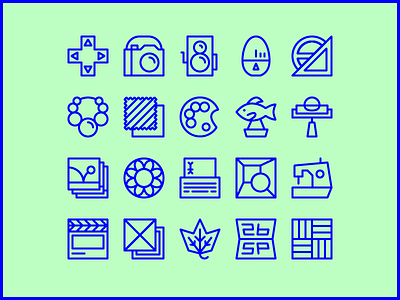 CCA Pre College 2015 Icon Set art campaign college design drawing icon line mono width program school set
