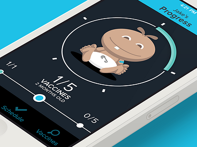 Immunization App flat illustration iphone progress