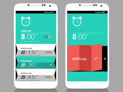 Folding Alarm accordion alarm alarm clock android flat ui folding folding ui material design origami snooze