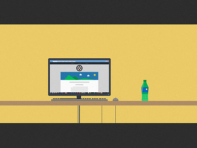 Sunday afternoon desktop flat flat design monitor sprite workspace