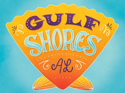 Gulf Shores drawing gulf shores illustration lettering texture typography