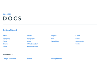 Bassdocs css documentation grid navigation oocss responsive web design