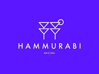 Hammurabi Bar & Grill 2021 bar bar grill branding clever cuneiform design drink stack grill hummurabi identity and branding illustration line logo martini minimal vibrant