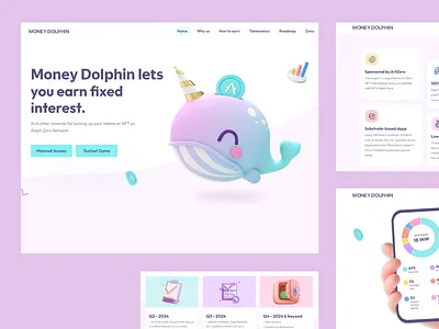 Design UI Earn Rewards with Money Dolphin aleph zero blockchain ui crypto rewards crypto staking defi platform digital finance financial dashboard interactive design money dolphin money dolphin design nft staking passive income smart contracts ui ui design ux ux design ux ui web3 experience