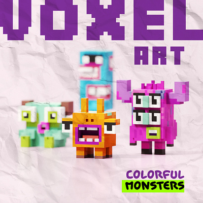 Colorful Monster 3d art blender colorful magicavoxel monster render