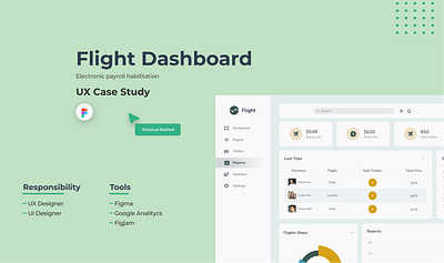 Flight Dashboard analyze deshboard design green ui ux web