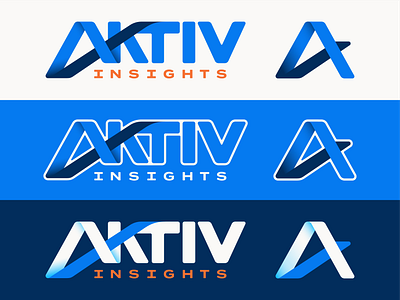 Aktiv Insights Branding 3d brand brand identity branding custom data dimensional dynamic gradient logo symbol system tech wordmark