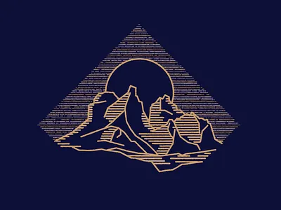 Midnight Sun alaska illustration mountain sun