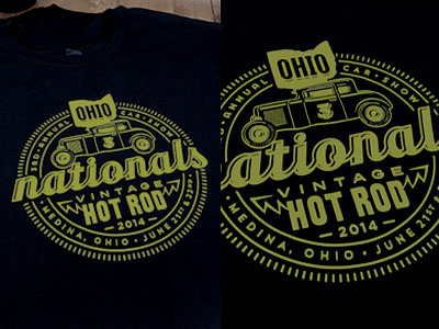 Ohio Nationals Tee 32 coupe ford hotrod lettering logo ohio script t shirt tee type vintage