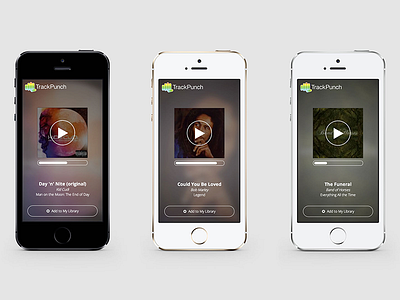 TrackPunch Shared Track UI for Mobile Devices css html iphone javascript mobile music player web