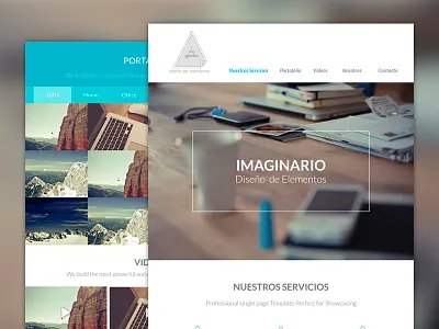Imaginario UI design flat landingpage layout mockup navigation slider ui web website