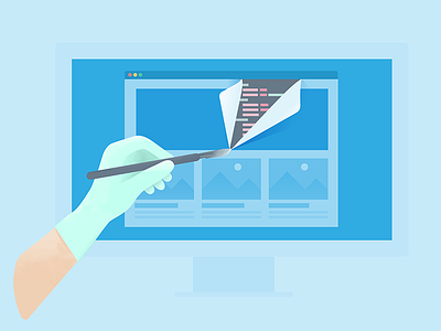 Website autopsy autopsy code design illustration medical scalpel vector website wireframe