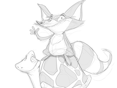 Turt Fox Dribb character design fox turtle