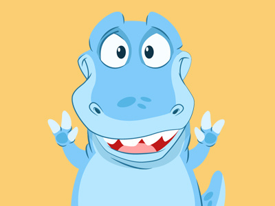 Dino Dribb character design dinosaur friendly t rex