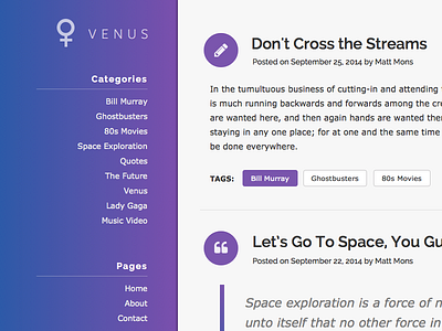 Venus Theme blog second place finishers statamic theme venus