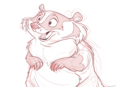 Badg Dribb2 badger character design sketch