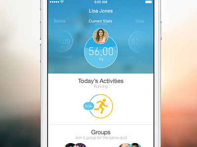 My Profile activite blurred fitness flat ios8 profile sport stats train workout