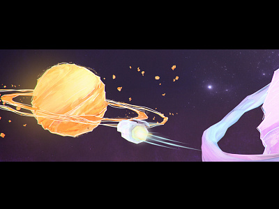 Space travel c4d planet ship space travel