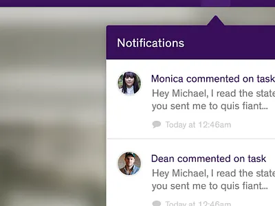 Notifications concept app design myob notifications purple ui ux