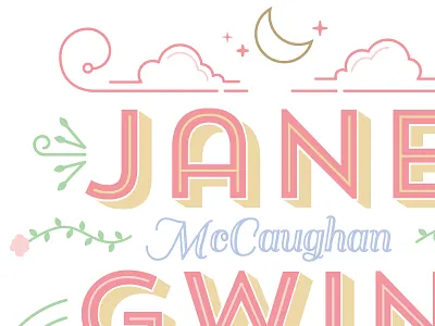 Friend's Baby Announcement baby illustration invite print simple type