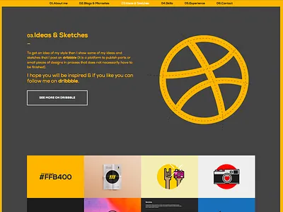 Dribbble Section dribbble mononelo portfolio section web
