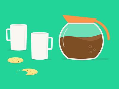Coffee time biscuit coffee cookie illustration mug simply secure
