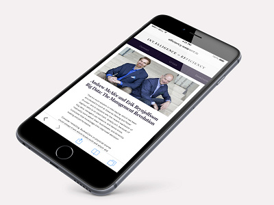 Intelligence - editoral design article editoral iphone miller mobile typography view