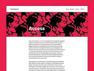 Personal Journal Article blog mockup website