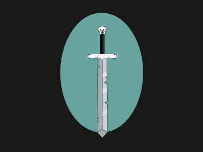 Game of Thrones with Finn & Jake - Longclaw adventure time digital art digital painting direwolf game of thrones graphic design illustration jon snow longclaw north stark sword