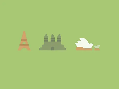 Monuments II illustration landmark map mapbox picture book