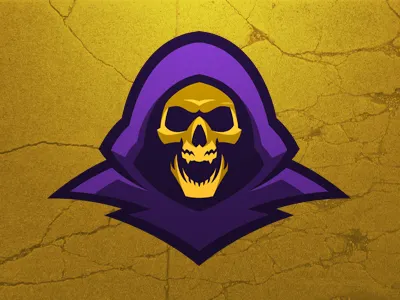 Skeletor design gold graphic he man logo logodesign master masteroftheuniverse purple skeletor skull universe