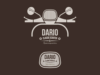 Logo Dario Classic Scooter & Spareparts brand brown logo moto motor vintage