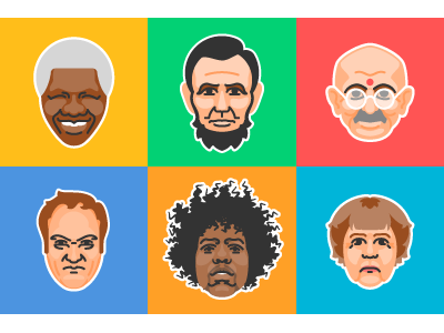 Famous Faces face ghandi hendrix icon lincoln man mandela merkel movie tarantino vector woman