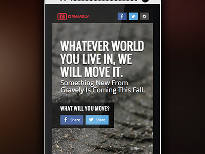 Gravely Teaser Site gravely new product site teaser