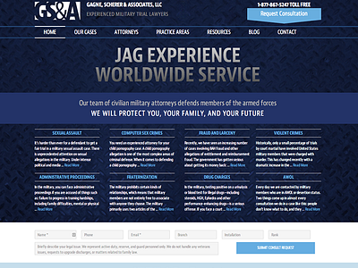 Military Trial Lawyers Website Design design legal design military website design